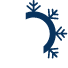 Circle that is half snowflake and half sun icon